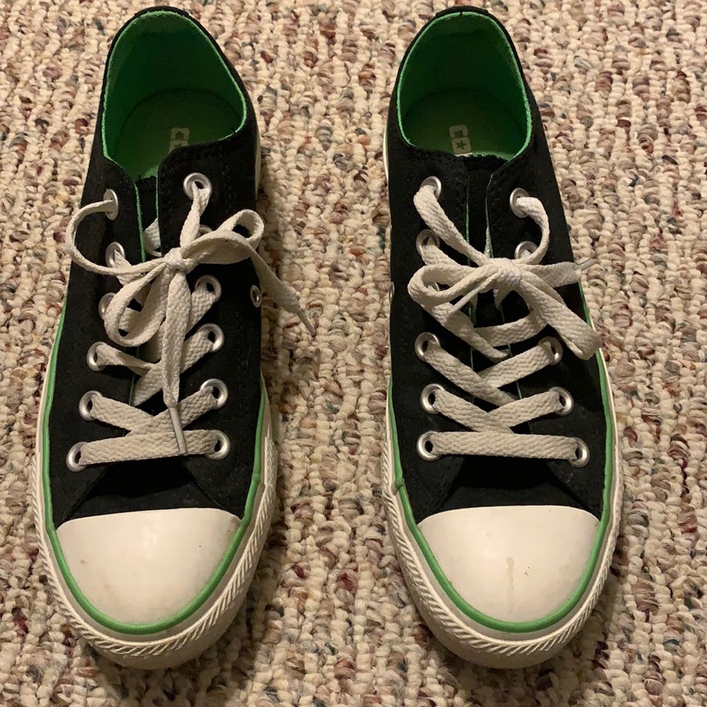 Neon Green and Black Converse